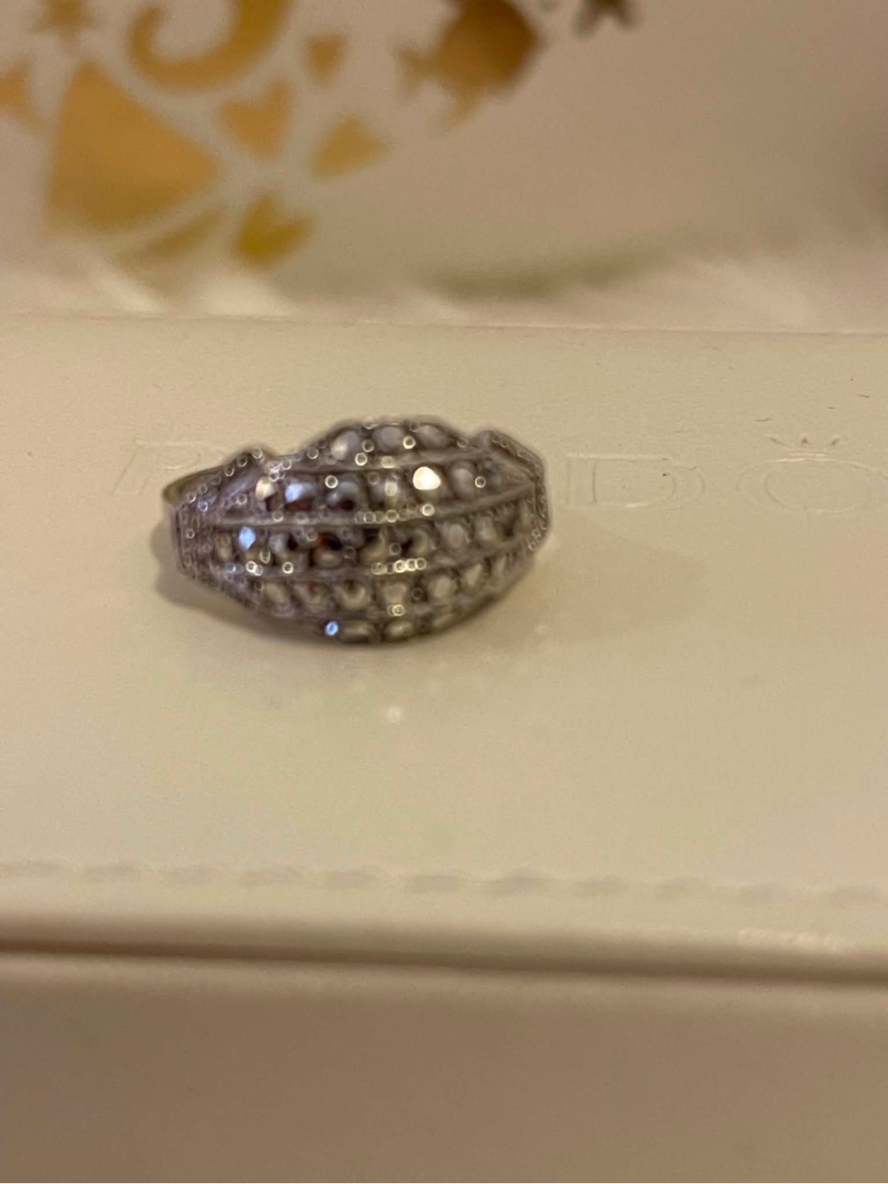 BIRKS Rare Vintage Art Deco Marcasite clusters dome ring Sterling ring size 6.7
